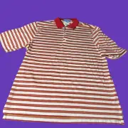 Fairway & Greene Coolmax Budweiser Polo Shirt Red White XL Striped NWT
