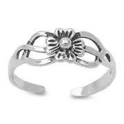 Flower Infinity Knot .925 Sterling Silver Toe Ring