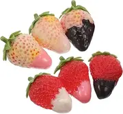 Yardwe Artificial Strawberries 6 Pack of Faux Fruit Decor Versatile Fruit Decorations for Home Events