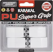 Karakal PU Supergrip Racquet Grip - Tennis/Badminton/Squash - White x 6 by Karakal