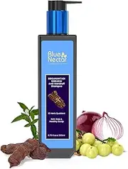 Blue Nectar Anti Dandruff and Healthy Scalp Hair Cleanser Shampoo with Bhringraj, Shikakai, Suitable for Colored Hair, Dry Frizzy Hair (200 ml)