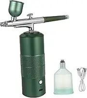 Portable Mini Airbrush Kit with High Pressure Compressor Rechargeable Airbrush Makeup Set for Facial Hydration Nail Art Cake Decoration and Model Painting