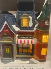 New ALDI Cobblestone Cafe Village House Merry Moments Christmas Village LED 2024