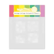 Waffle Flower Postage Collage - Poinsettia Stencil