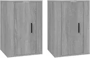 Wall Mounted TV Cabinet Set of 2 - Engineered Wood TV Units for Living Room, Grey Sonoma (40x34.5x60 cm) - Space Saving & Stylish Storage Solution