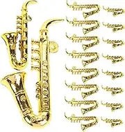 Cabilock 20pcs Saxophone Charm Mini Stuff Miniature Saxophone Mini Saxophone Music Decorations Saxophone Xmas Decor Saxophone Christmas Ornament Instrument Mini Violin Golden Plastic