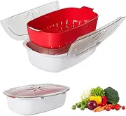 Vegetable Steamer for Microwave Upgraded - Microwave Food Steamer Cooker with Lid Dishwasher Safe Kitchen Detachable Food Cooker