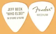 Jeff Beck Who Else! White Guitar Pick - 1999 In Store Promo
