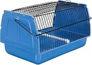 TRIXIE Transport Box for Small Birds and Animals, 30 x 18 x 20 cm, Blue, Plastic, Ideal for vet visits and short-term travel