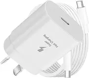 USB C Fast Charger for Samsung, 25W Type C Charger Fast Charging, Android Phone Wall Charger Block with 1.2M Type C to C Cable for Samsung Galaxy S24 Ultra/S24/S24+/S23 Ultra/S23, iPhone 16/15 iPad