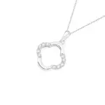 Silver Cz Clover Pendant in Clear