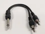 1/4" MONO PHONO PLUG TO DUAL RCA PLUGS Y CORD