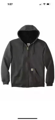 Carhartt Mens Rain Defender Sherpa Lined Full Zip Hooded Sweatshirt Jacket XL