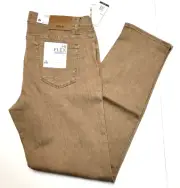 New $198 Brax HI-FLEX Modern Fit Chuck Denim Cotton Dark Beige Jeans Men's 38x34