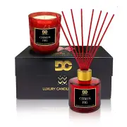 Luxury Candle and Reed Diffuser Set, Citrus Fig, Perfect Gift Idea