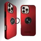 For iPhone 16 15 14 Pro/ Max/ Plus Sleek Case with Metal Ring Stand Shockproof