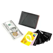 Leather Rfid Wallet with Front Pocket - Black
