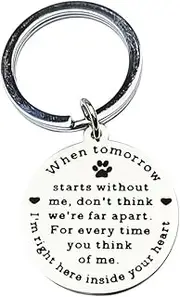 [RFTWXHPN] Pet Memorial Gifts Keychain for Dogs Cats Sympathy Gift When Tomorrow Stars Without Me Memorial Key Chain for Loss of Pet Cat Dog Remembrance Gift Bereavement Gifts Keyring