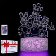 Five Nights At Freddy's 3d Night Light Led Table Lamp 16 Colors Changing With Remote Control & Smart Touch Room Decor For Kids Fans Christmas Gifts -N