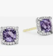 David Yurman Amethyst Petite Chatelaine® Pavé Bezel Diamonds Earrings Bestseller