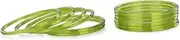 [1st Time] Shining Green Glass Wedding, Party, Daily Use Bangle Set, Set Of 12, 2.2, Glass