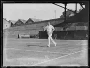 Mr JF Smith moving towards baseline during a tennis match NSW 1930 Old Photo