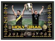 RICHMOND TIGERS 2019 AFL PREMIERSHIP PREMIERS HOLY GRAIL FRAMED MEMORABILIA