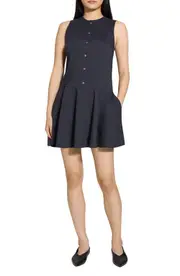 Theory Sleeveless Linen Blend Minidress in Concord at Nordstrom, Size Large