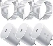 YESDEX 25W1C Fast Chargers 3PCS Compatible with Samsung Ultra S24/S23/S22/S21, Galaxy A54, 25W1C USB C Charger, Cable USB-C to C Cable 2m, Adapter with USB-C Cable Compatible with iPhone 15/16