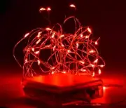 Battery Operated String Lights,Led String Lights Battery Powered with 8 1 Red