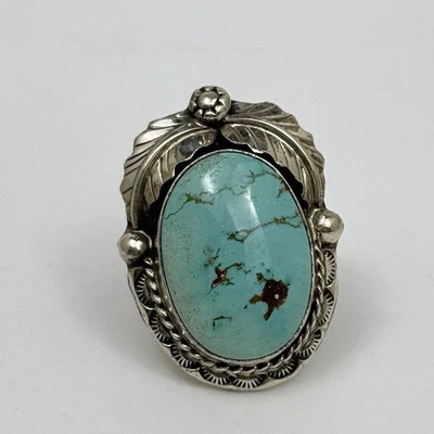 New Native American Royston Turquoise Ring, Size 8.5