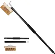 EVEDMOT Pizza Oven Brush with Scraper, 35 Inch Long Handle Cleaning Wire Brush for Pizza Oven (35 Inches)