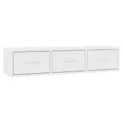 vidaXL Wall-mounted Drawer Shelf White Engineered Wood Floating Wall Cabinet