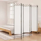 vidaXL 6-Panel Room Divider White 240x200 cm Fabric HEE