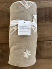 Pottery Barn Christmas Gingerbread Village Embroidered Table Throw, 50''x50''