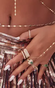 [Jacquie Aiche] 14K Yellow God Emerald, Diamond Heart Ring