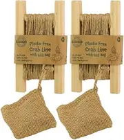 Crab Hand Line Reel with 11m of Rope Booms, Weight and Bait Bag - Safe & Fun Fishing and Crabbing for Adults, Kids and Whole Family - Catch and Trap Fish Prawn Crayfish Lobster