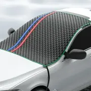 Car Windshield Cover for Snow Frost and Sun Protection with Reflective Strips Windshield Ice Cover Anti-Scratch Windproo
