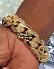 19mm x 8" Rapper Jewelry Men's Solid Metal Miami Cuban Link Bracelet 925 Silver