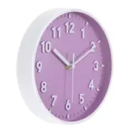 8 Inch Wall Clock, 3D Number Quartz Silent Round Wall Clocks, Purple