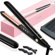 Flat Iron Hair Straightener & Curler, 2 in 1 with Infrared Light Therapy, 1 inch