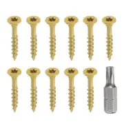 100pcs Deck Screws #8 x 1-1/4" Torx Exterior Wood Screws with T25 Drive Bit