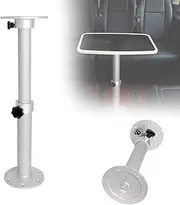 Adjustable 17 to 27in Table Pedestal Stand Leg Base Mount,Aluminum Matte Finish Holder for RV Camper Marine Boat Caravan Motorhome