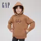 Gap 兒童裝 Gap x Disney迪士尼聯名 Logo刷毛帽T-焦糖棕(778326)