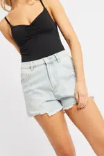 Denim Short High Rise Ripped - Size 16, Women's Relaxed Short
