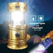 Portable Solar Charger Camping Lantern LED USB Rechargeable Outdoor Tent Lamp