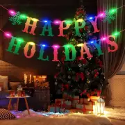 Happy Holiday Led Light Christmas Banner - Red & Green for Birthday Party Decora