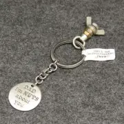 Ganz Dad I'm Nuts About You Pewter Tone Keychain Keyring Bolts Hardware Gift New