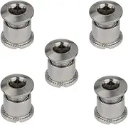5PCS Carbon Steel Nickel Plated Mountain Bike Disc Mounting Bolts Single/Double Disc Mounting Screws Nuts M8 Steel Chainring Bolt Set Haha
