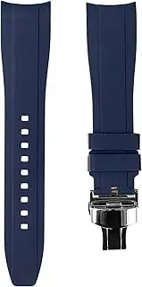 [Strapseeker] Curved End Soft Silicone Sports Rubber Watch Bands- Compatible with Omega Swatch Moonwatch, Omega Speedmaster, Rolex Submariner, Seiko SKX Dive Watches- 18mm,19mm,20mm,21mm,22mm - Curve Replacement Watch Straps for Men & Women